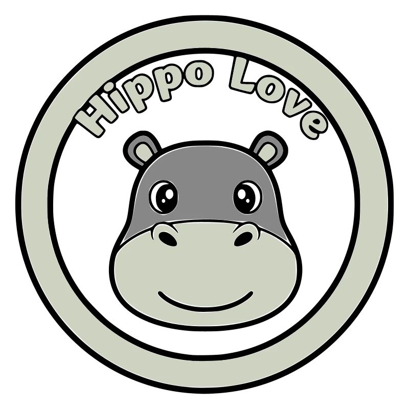 Hippo Love Hippo Logo Badge