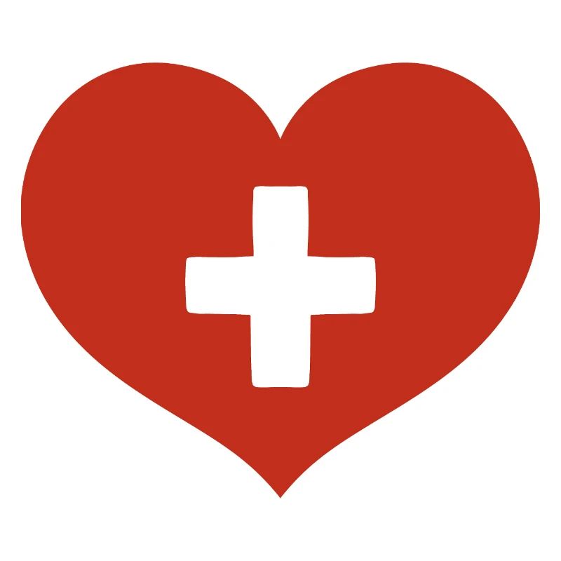 Drapeau suisse en forme de cœur