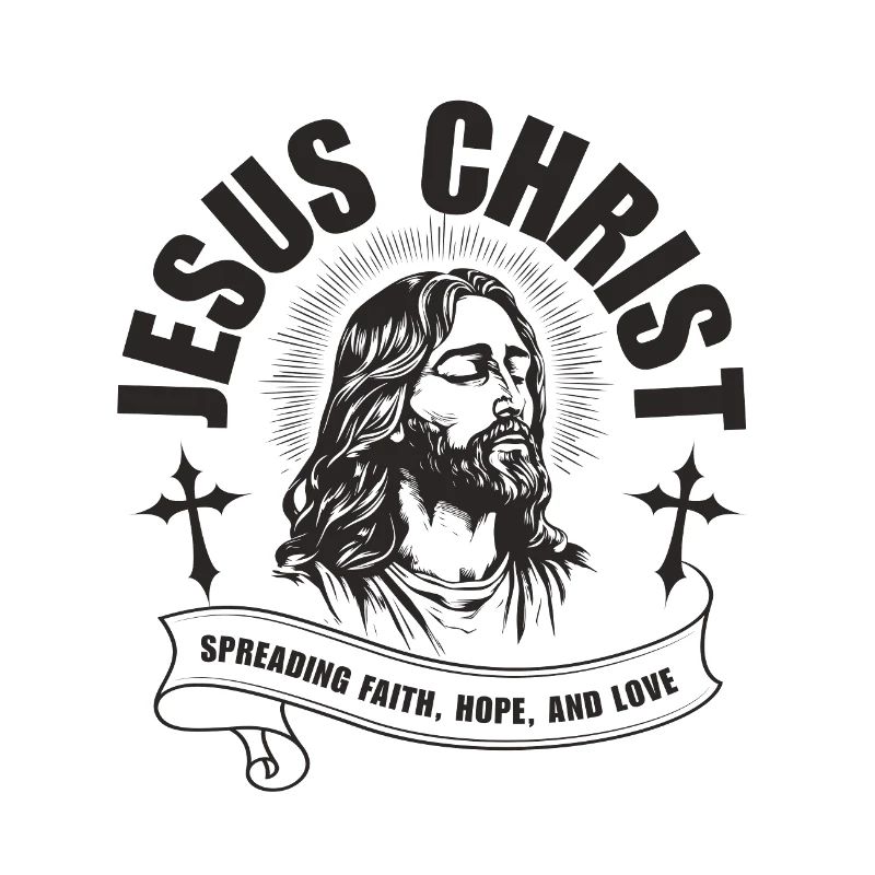 Portrait de Jésus-Christ avec ruban de foi