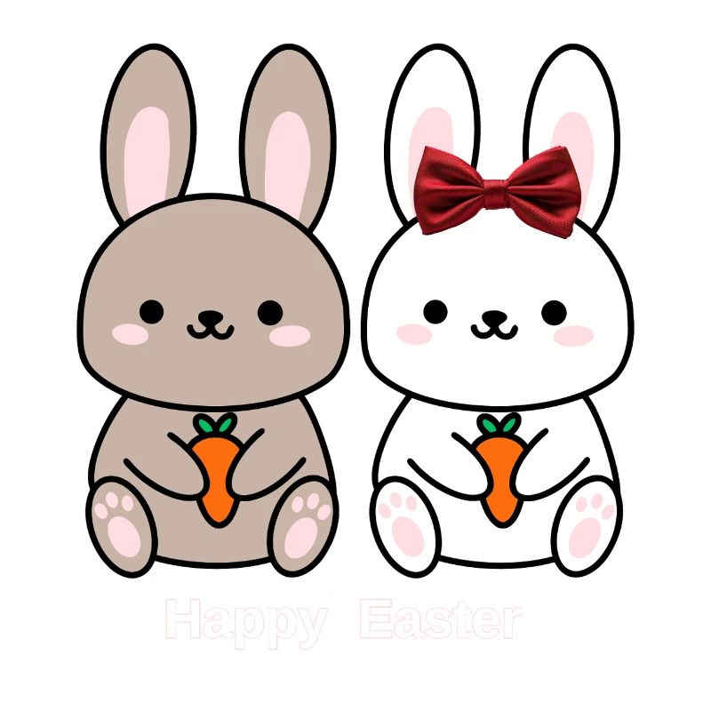 Joyeuse Pâques Chemise de Couple de lapins mignons