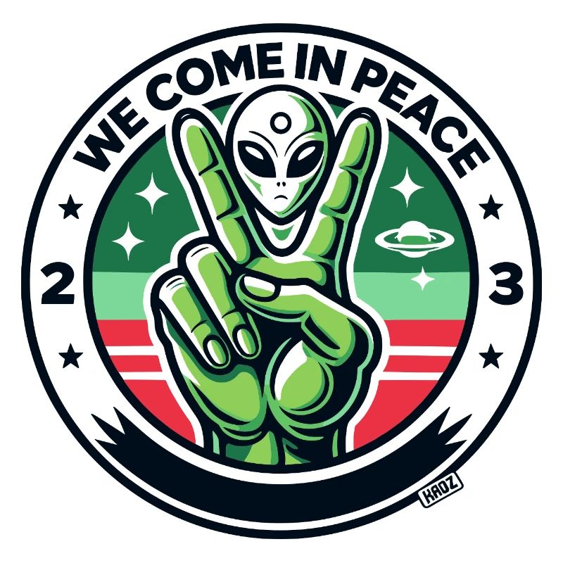 Alien-Friedenszeichen-Abzeichen