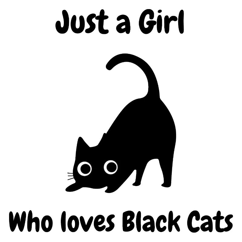 Einfach ein Mädchen, das Schwarze Katzen liebt