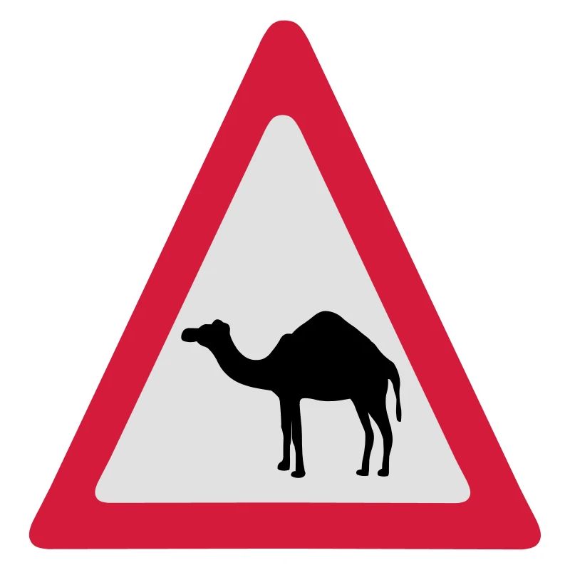 Caution Camel Traffic Sign