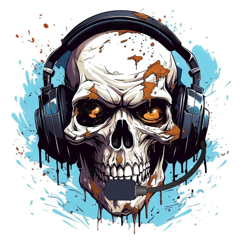 Gamer Skull Headset Game Gaming Game Console