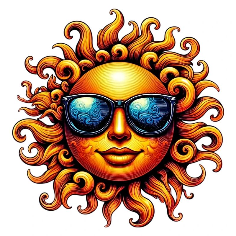 Soleil avec lunettes de soleil