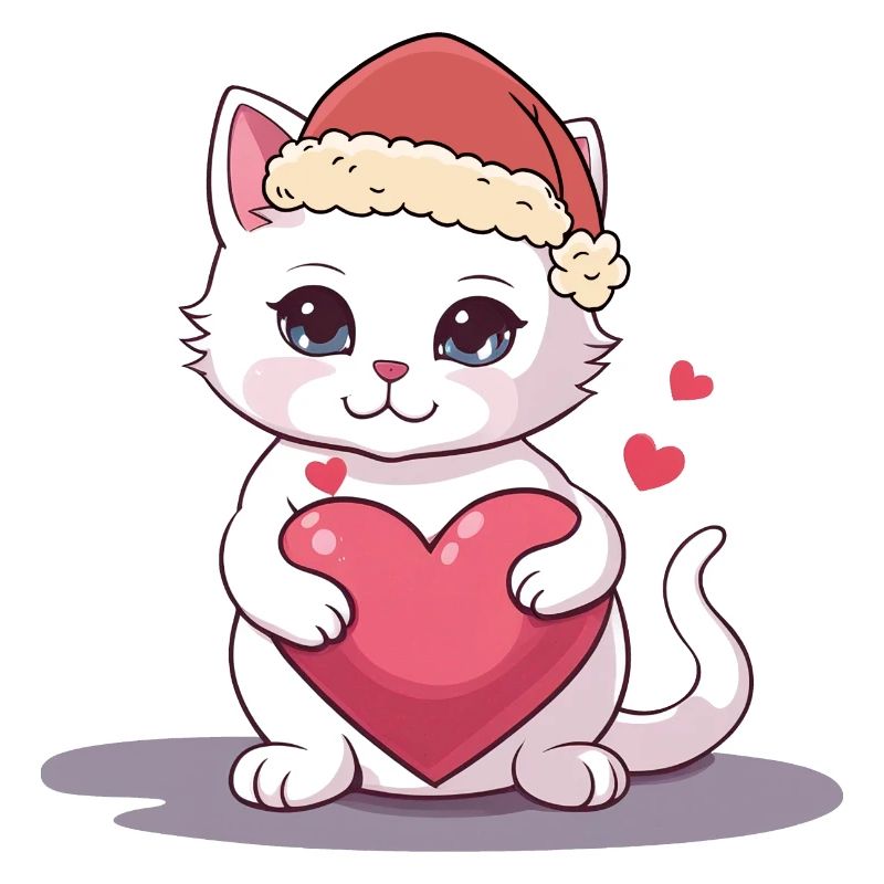 Xmas Katze Kätzchen Katzen Weihnachtsmann Nikolaus