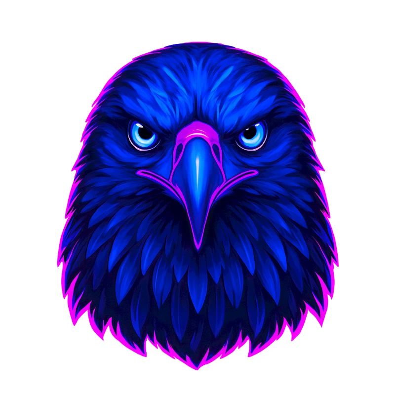Aigle bleu Néon Art