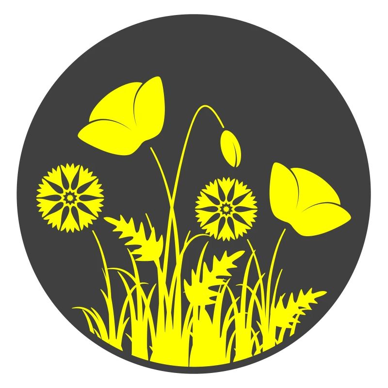 Yellow flowers in a circle