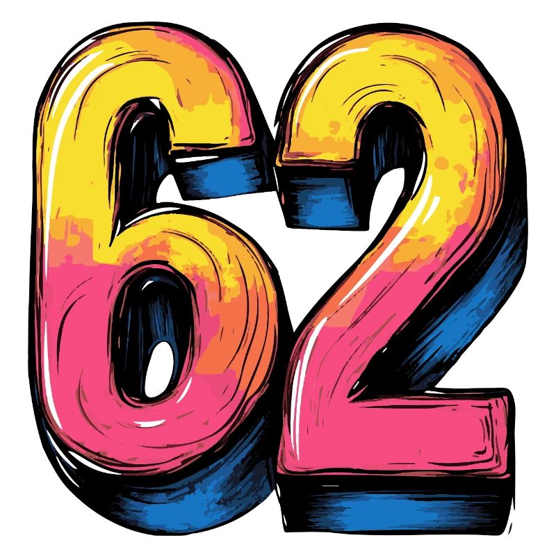 62 chiffres colorés