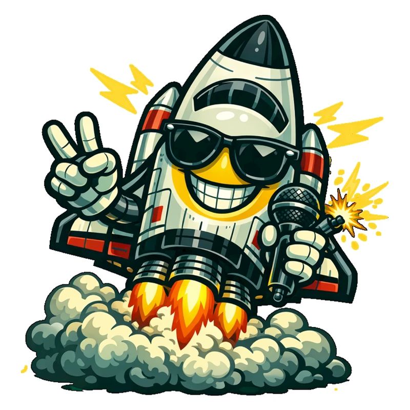 Space Rocket Duck mit Mikrofon