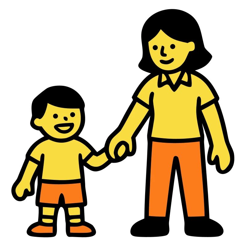 Kindergarten teacher child hand logo