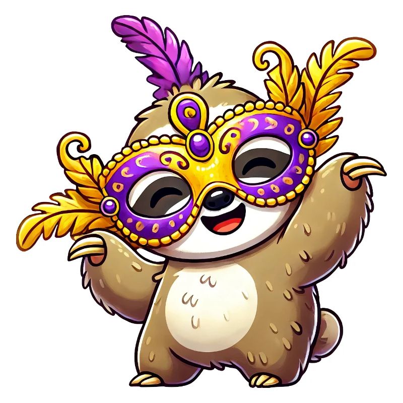 Mardi Gras Paresseux Masque Carnaval Carnaval