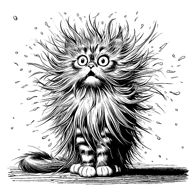 Katze erstaunt, Comic