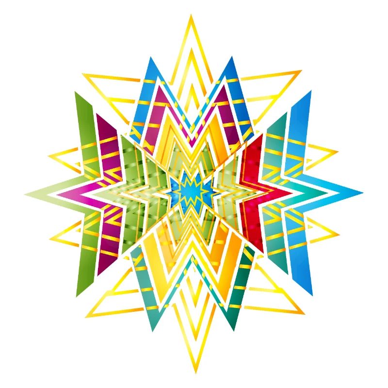 Buntes geometrisches Sternornament – Ethno Design