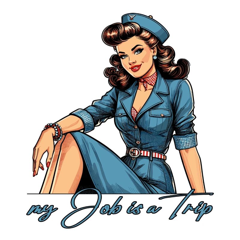 Pin Up Retro Stewardess Beruf Reise Geschenk