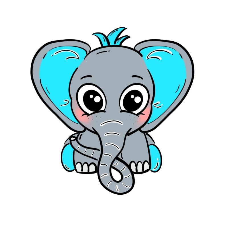 Bébé éléphant garçon bleu