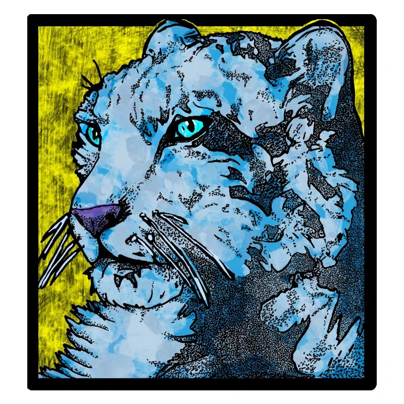 Schneeleopard nah (Bunt)