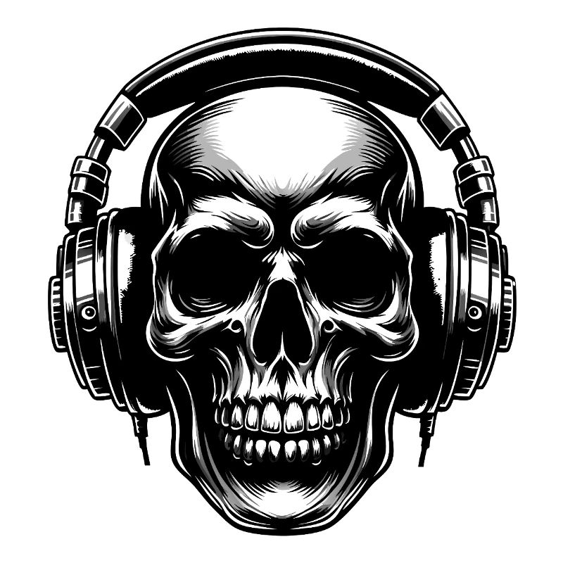 Skull mit Kopfhörern Blickfang Design