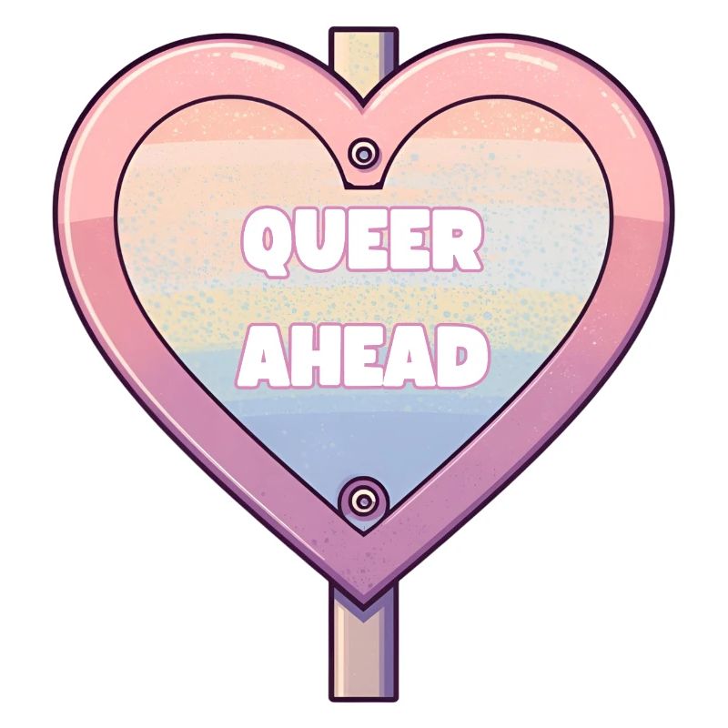 Queer Ahead – Regenbogen Herz Design