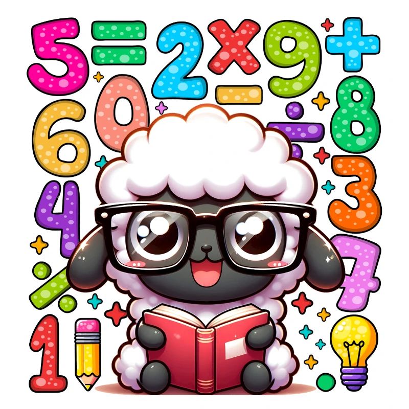 Number Day Math Sheep Reading Glasses