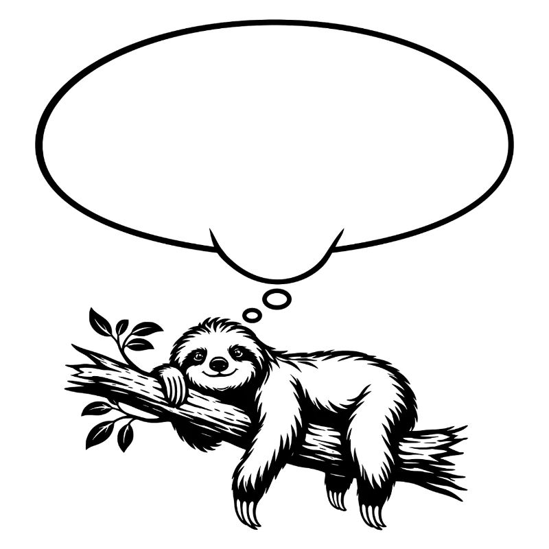 Faultier_chillend_mit_Denkblase