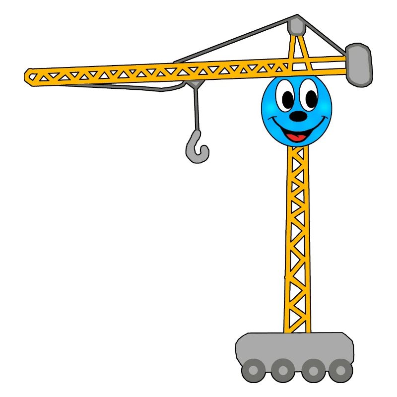 Crane for children, crane operator, construction site