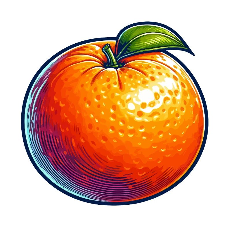 Orange Pop Art Fruit Éclatant