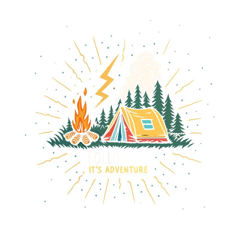 Camp Adventure: Tent and Fire