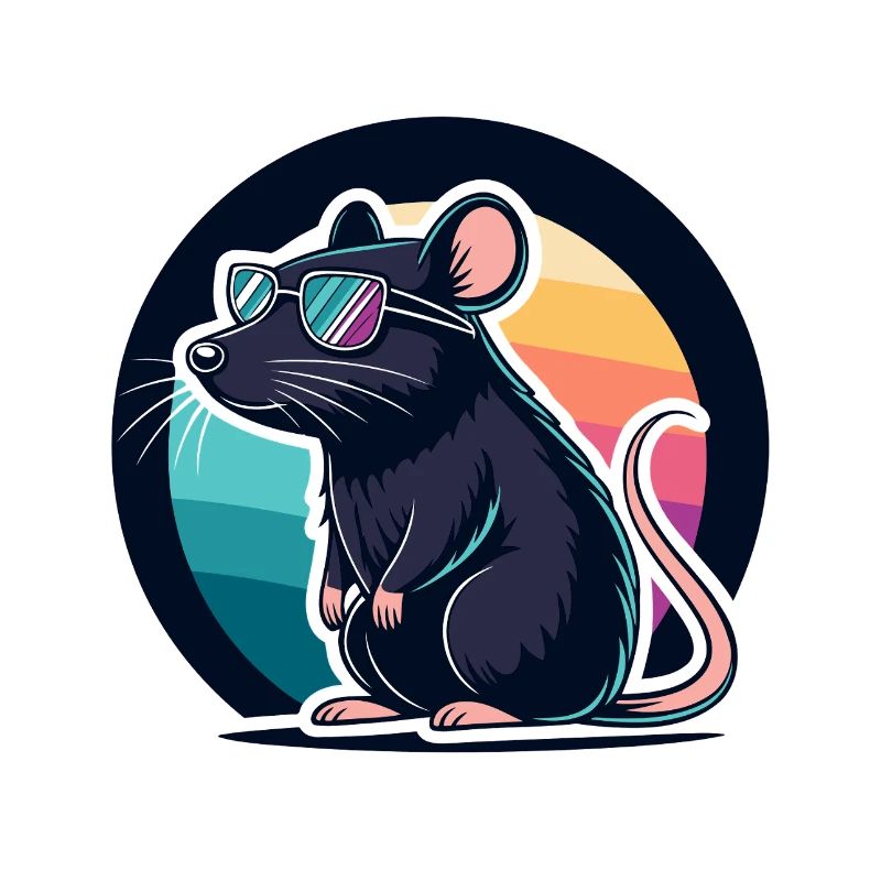 Retro Rainbow Bedtime Chic Maus
