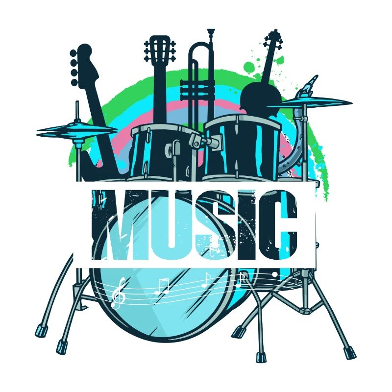 Vibrant Drum Set Splash