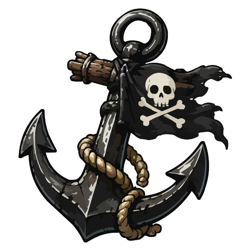Ancre de pirate avec crâne