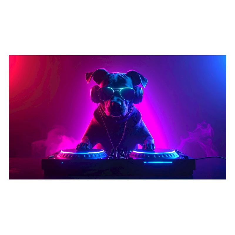 Neon DJ Hund