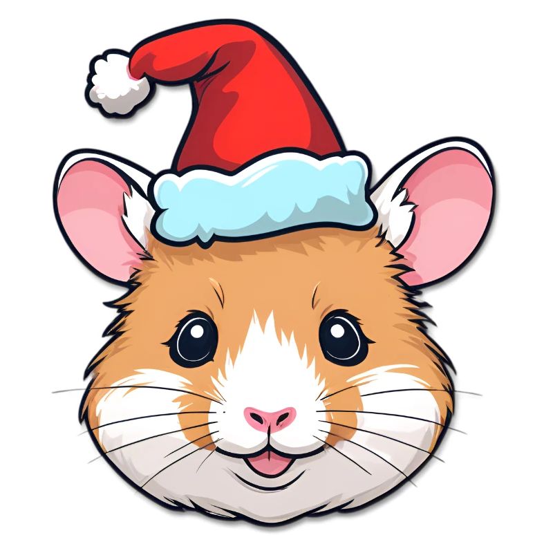 Weihnachts-Hamster mit Santa-Hut