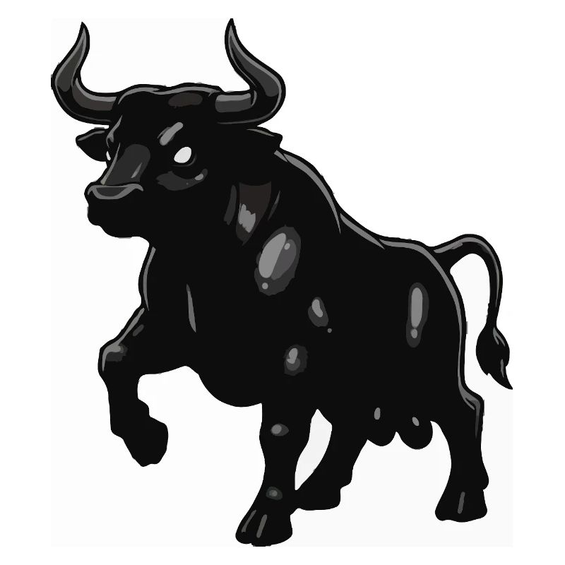 Schwarze Stiersilhouette mit Glanz