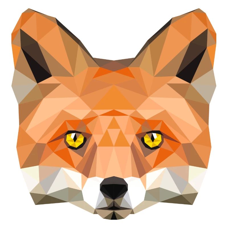 Fuchs Kopf Poly Füchsin fox Illustration low poly