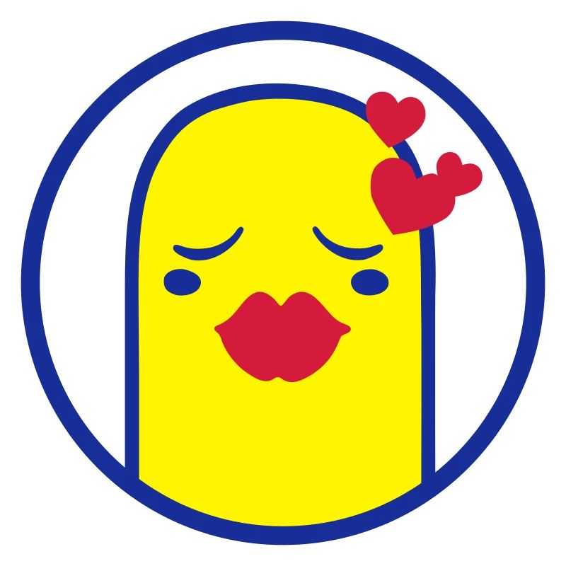 Cute Comic Character (Kiss, Circle)