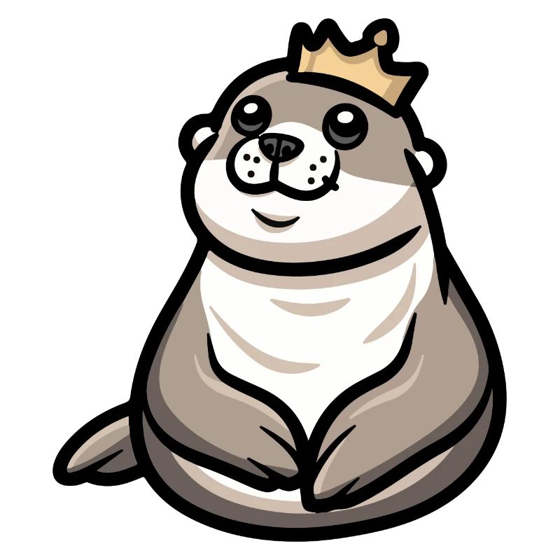 Couronne de dessin animé d’animal de phoque