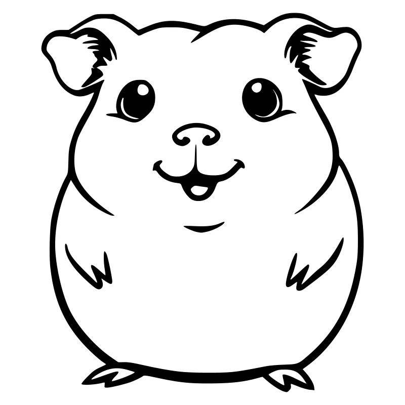Cute guinea pig as vector illustration