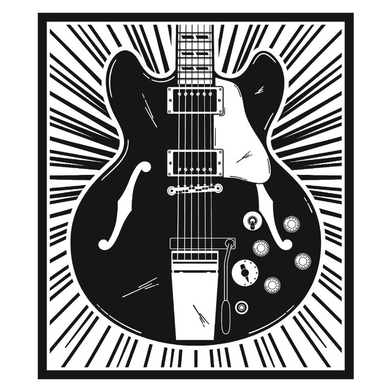Silhouette de guitare rétro