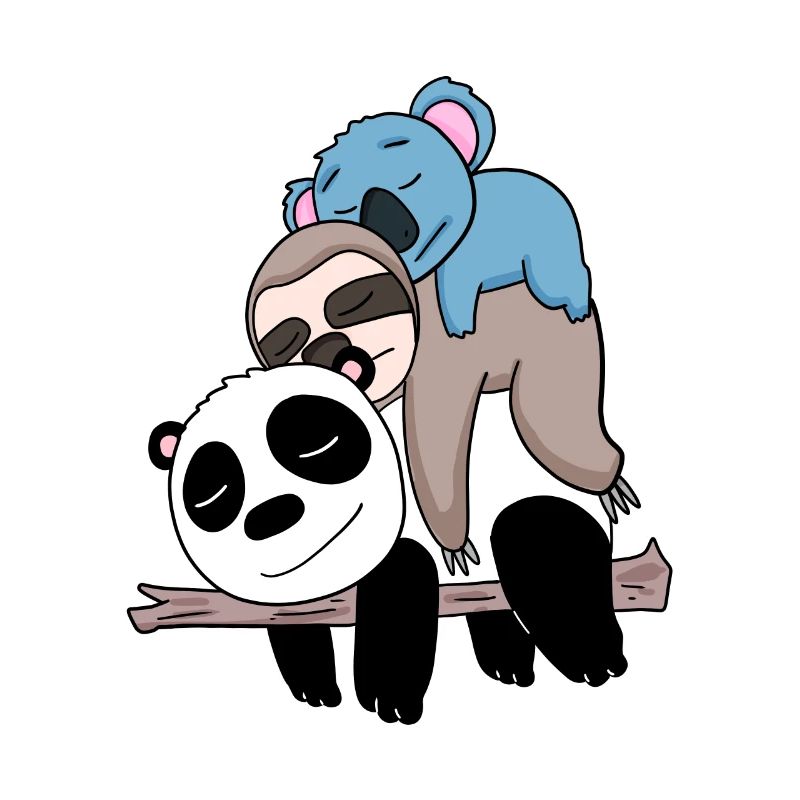 Panda sloth and koala