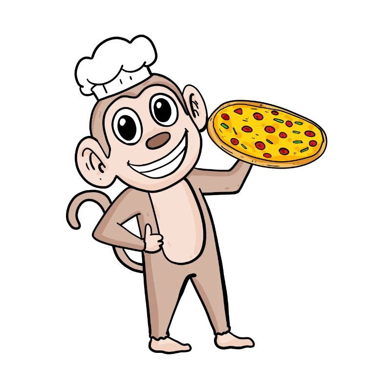 Pizza Maker Pizza Chef Monkey Italian