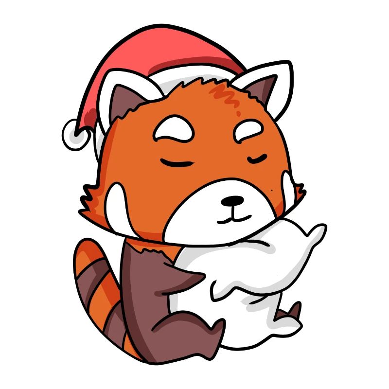 Panda roux Noël Sommeil Sommeil