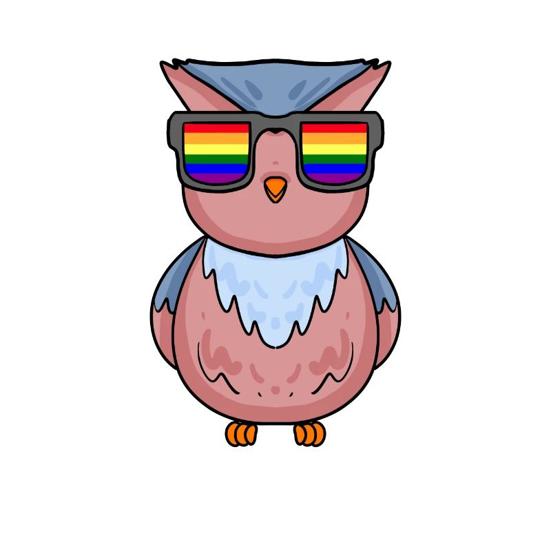 Regenbogen - Eule mit Brille
