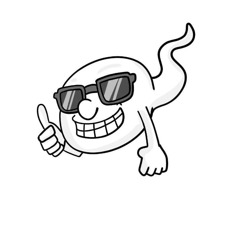 Sperma mit Sonnebrille