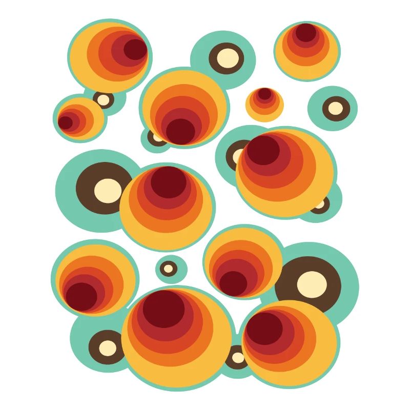 50s 60s Retro Pattern Circle Style Pattern