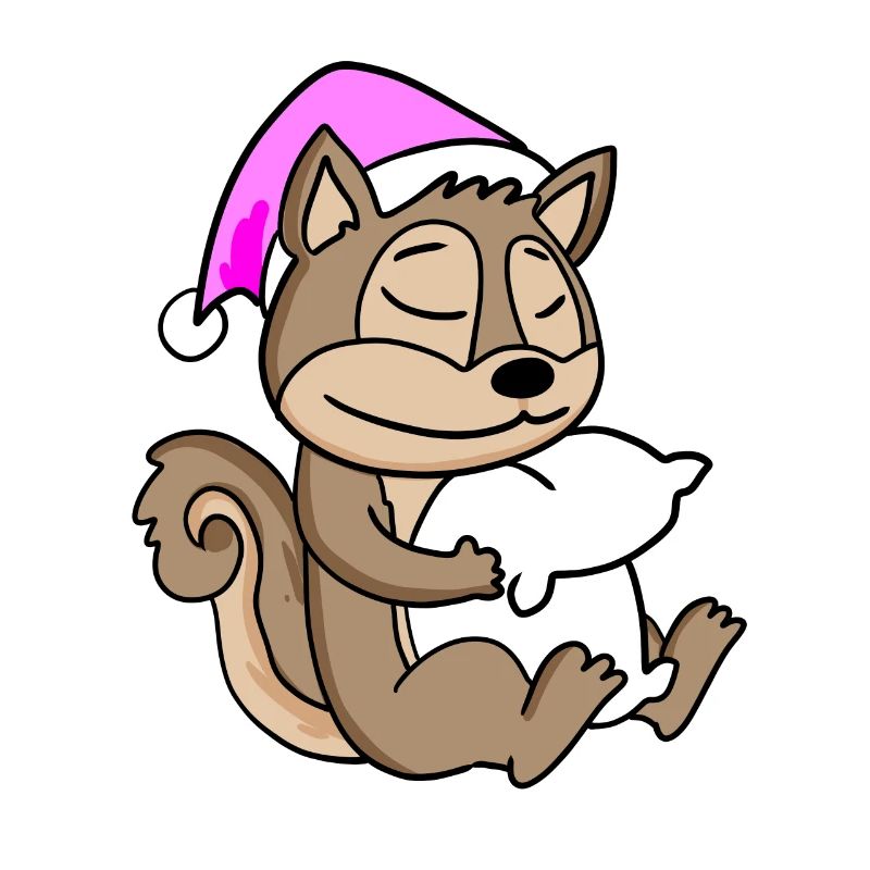 Eichhörnchen Müde Ausschlafen Schlafen Mädchen