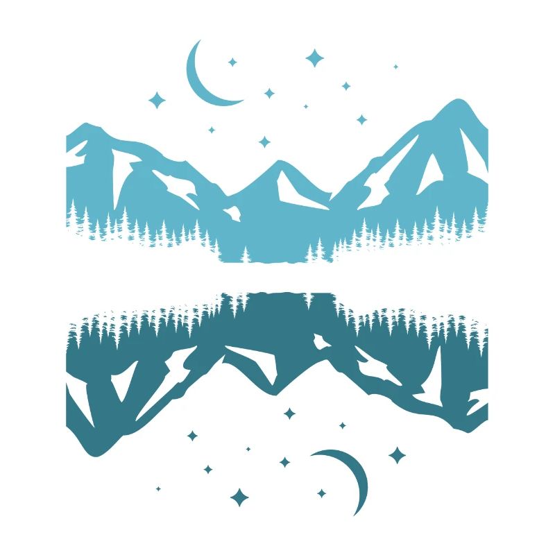 Moonlit Mountain Reflection