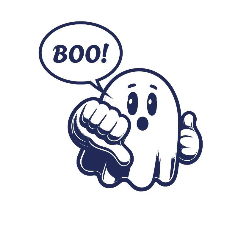 Ghost, BOO, Boo, thumbs down, funny, funny