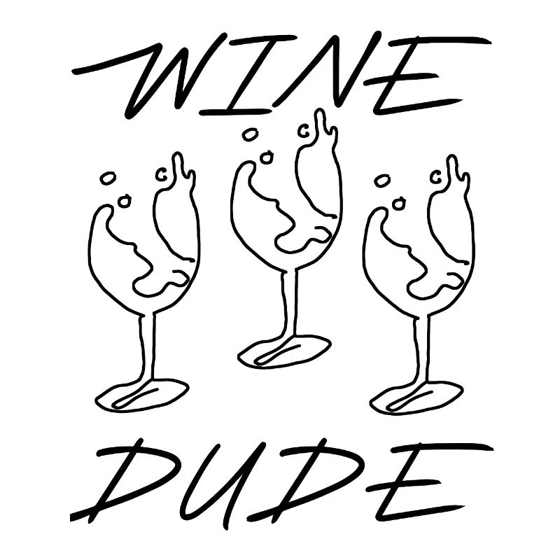 Wine glass line drawing wine dude