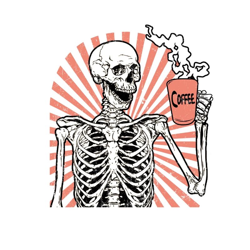 Skeleton Men Coffee Staying Alive